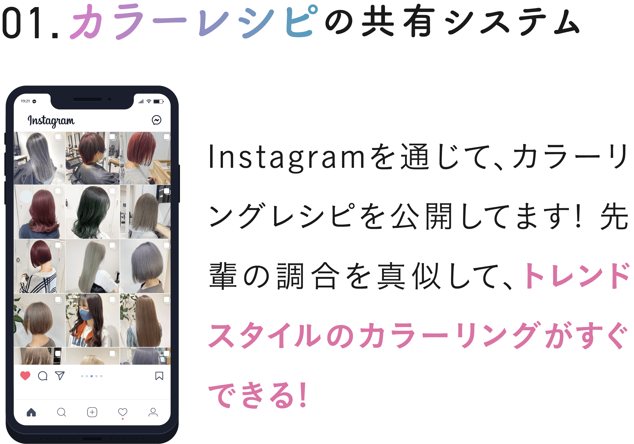 カラーレシピの共有システム
